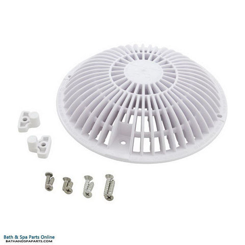 AquaStar Retro 8" Round Main Drain Grate [MoFlow] [W/Hardware] [White] (R8MF101)